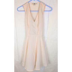 ISSI peach tie waist sheer lace back dress Size Small Retro Soft Girl Feminine